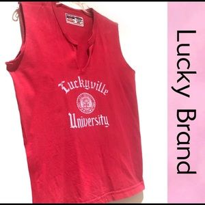 💥3/$15 with $5.95 shipping LUCKY BRAND Luckyville University Tee Large